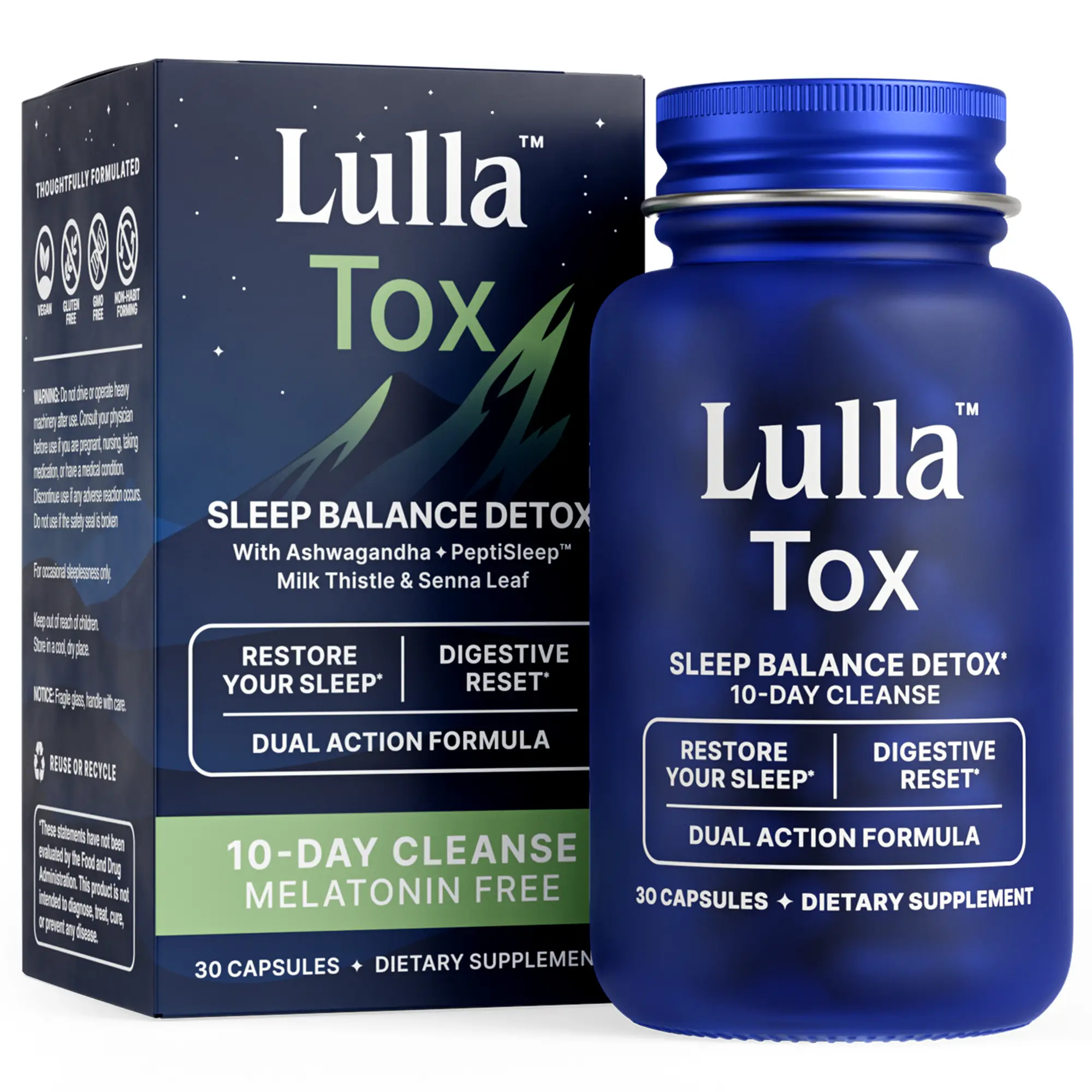 Lulla Overnight Detox & Sleep Support Capsules (Melatonin-Free)