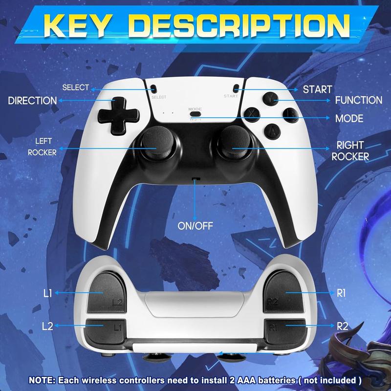 TV Game Stick Pro - 20,000+ Classic Games, 23 Emulators, 4K HDMI, 2 Wireless Controllers, 64GB TF Card, Plug & Play, Gift for Adults