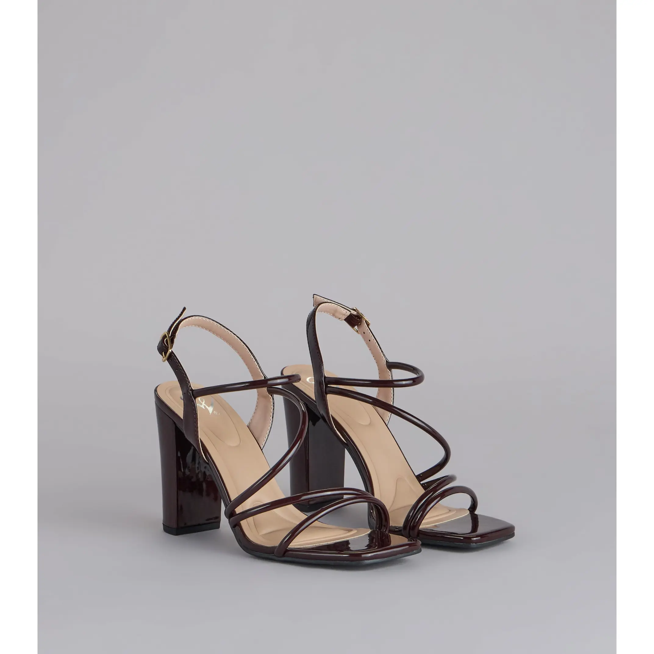 Sleek Lines Strappy Block Heels