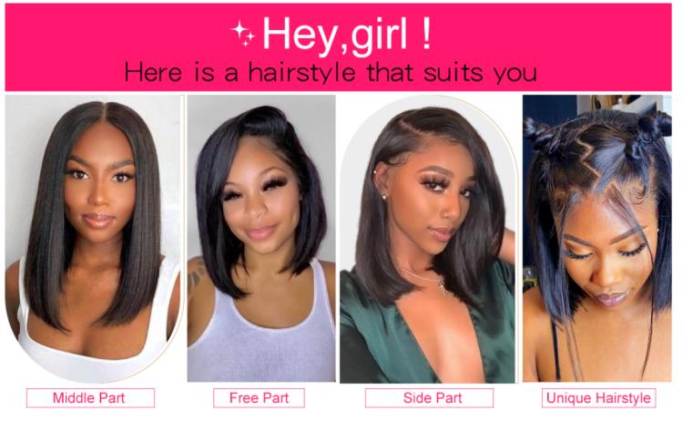 Ready And Go Bob Wigs Human Hair Straight Short Bob Wig Pre Cut 7x4 Lace Closure Wig 7x5 Pre-Bleached Pre-Plucked Glueless Wig Wiggins Hair TikTokShopBlackFriday