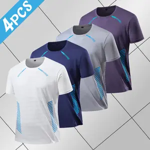 Men’s Summer 4-Pack Fashion Versatile T-Shirts – Durable fabric, comfortable fit, perfect for outdoor activities and sports