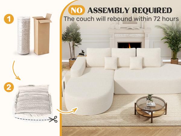 【2 Packages shipping】112" Modular Curved Cloud Couch, Oversized Couches for Living Room, Modern Boneless Sectional Sofa with Deep Seat, Chenille Foam Couch, No Assembly Required, Beige, 1PCS 【2 Packages shipping】112" Modular Curved Cloud Couch, Oversized Couches for Living Room, Modern Boneless Sectional Sofa with Deep Seat, Chenille Foam Couch, No Assembly Required, Beige, 1PCS