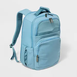 Signature Day Trip Backpack w/ Zip Laptop Pocket for Work School Open Story Blue