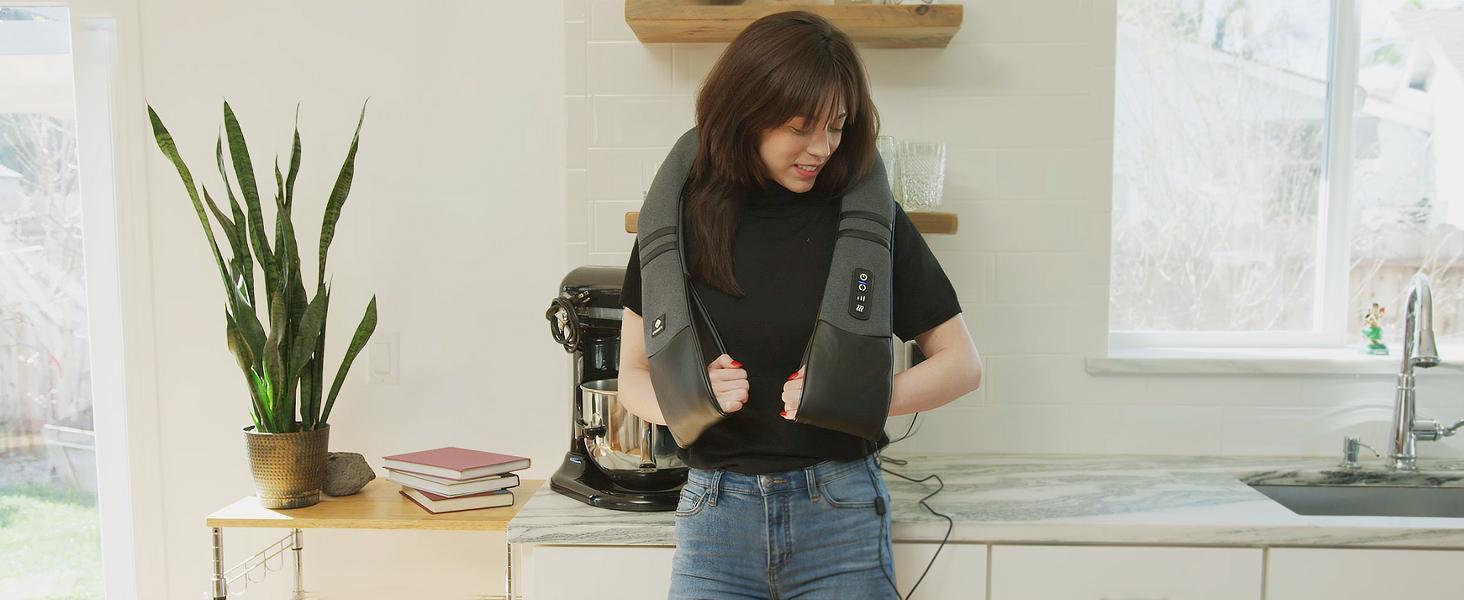 Etekcity Cordless Neck Massager for Pain Relief, Deep Tissue Shiatsu with Heat, Wireless Shoulder & Back Massager, Best Gift for Parents