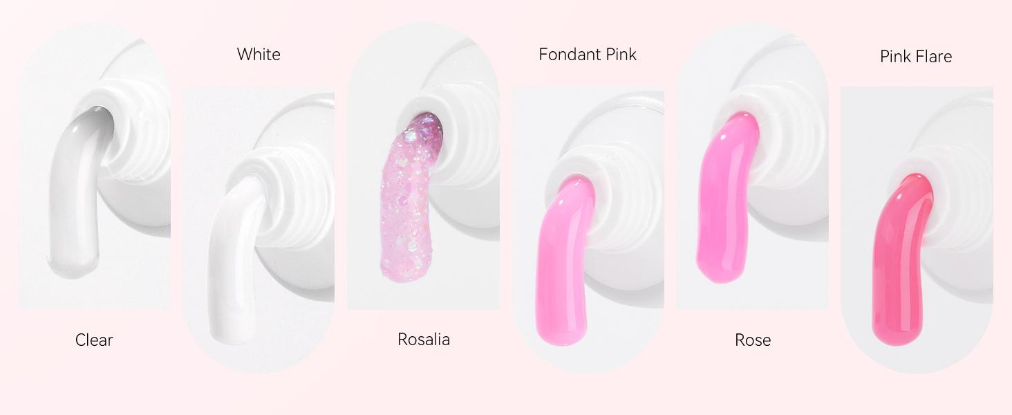 Makartt Luxury Poly Nail Gel Set - 15ML 6 Pcs Set with Long Lasting Natural-Looking Gel Builder for Nail Art, Salon, Manicure & DIY at Home - Uv