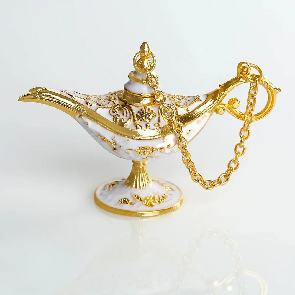 Mini Magical Whimsical Wishing Lamp, 1 Count Retro Aladdin Theme Palace Design Decoration for Home and Living Room Decor, Home Festival Decor Supplies, Decorative Charm