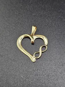 14K Gold Pendant - Heart w/Infinity