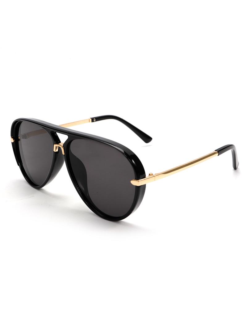 Trendy Sunglasses Women Brand Designer Pilot Sun Glasses UV400 Simple Fashion Suitable Shades Gold Trim Black Frame Unisex High Quality PC Frame Lightweight Comfortable