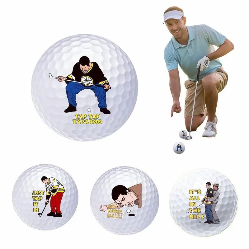 4 Pack Funny Golf Balls Adult Humor, Novelty Printed Practice Golf Balls for Men, Unique Golfer Gag Gift Set, Funny Golf Gifts for Dad Coworkers Boss, Father’s Day Birthday Christmas