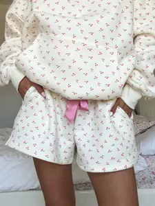 Blank Ivory Cherries All Over Shorts