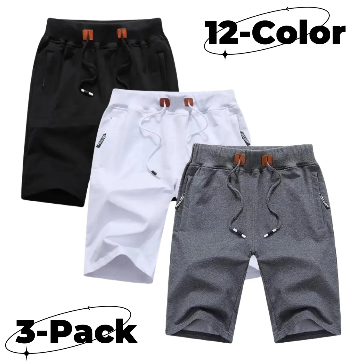 YUYANGDPB 3-Pack Men's Pajama Shorts, Cotton Casual Shorts With Zipper Pockets & Drawstring, Breathable Pajama Shorts  Workout Sports Shorts #fathersdaygift Loungewear Loose