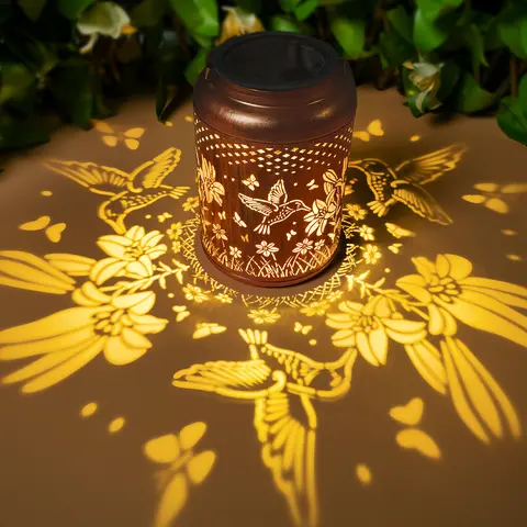 Outdoor Solar Hummingbird Lantern,1/4 Pack,Metal Cut-Out Design,Waterproof,Decoration for Garden,Patio,Backyard,Porch,A Warm Gift for Mom & Grandma