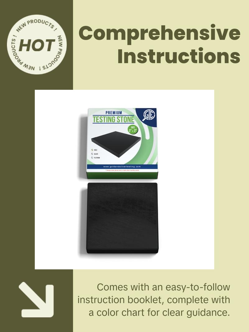 JSP Silver & 14K Gold Jewelry Appraisal Kit with 999 925 Sterling Solution & GTE Scratch Stone for Precious Metals Testing