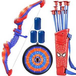 Spider LED Bow and Arrow Set for Kids with Suction Cup Arrows Quiver and Targe