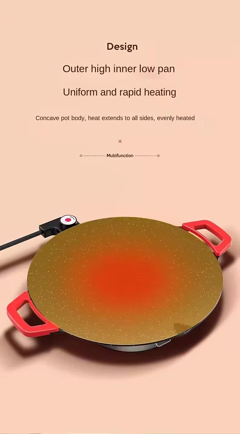 TANLOOK KITCHEN 1500W Portable Electric Korean BBQ Grill Indoor Smokeless Non-stick Grill Pan Adjustable Temperature Control Universal Fry Griddle for Home Cooking