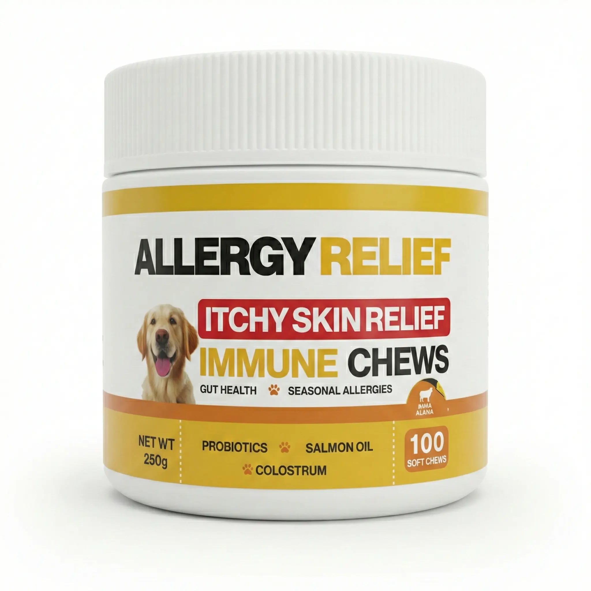Dog Allergy & Immune Support Soft Chews with Licorice Root, Turmeric, Colostrum & Ginger Root - Gut Health, Itchy Skin Relief Treats for All Ages Dogs (24-Month Shelf Life, Maintains Histamine Levels)