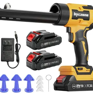 Professional 21V Caulking Gun Kit – 2 Batteries, Charger & Sealing Tools Included for Construction