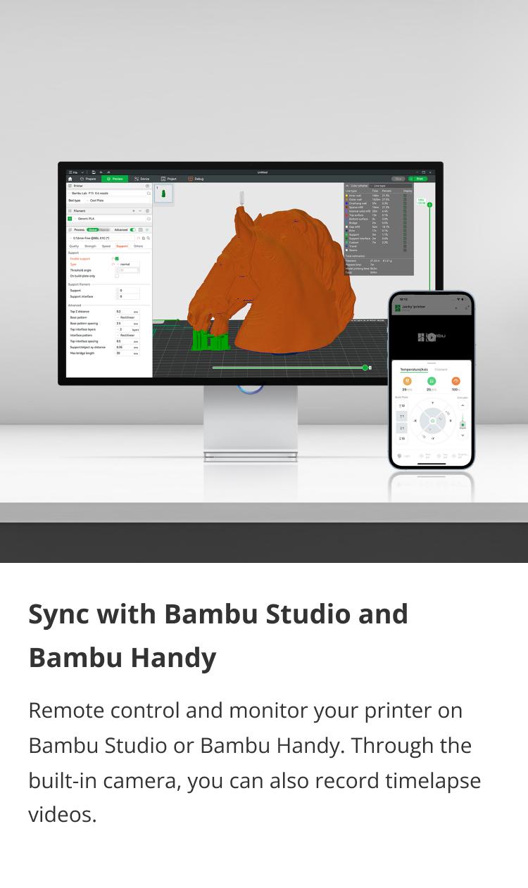 Bambu Lab P1S 3D Printer, P1S Combo (with AMS), Support Up to 16 Colors/Multi Materials, 500mm/s Fast Printing & High Precision, CoreXY & Auto Bed Leveling, Ready-to-Use FDM 3D Printers Large Print Size