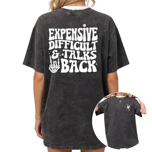 Back To School Stylish Women’s Tee with Round Neck, Skeleton Hand Detail and Strong Slogan