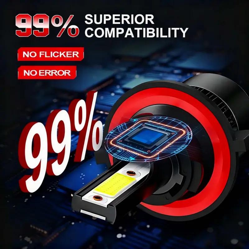 Plug and Play 9005/HB3 9006/HB4 LED Headlights - 4PCS 6000K White Light, Cooling Fan, No Battery, Super Bright Car Truck Driving Accessories  cars accessories  car stuff