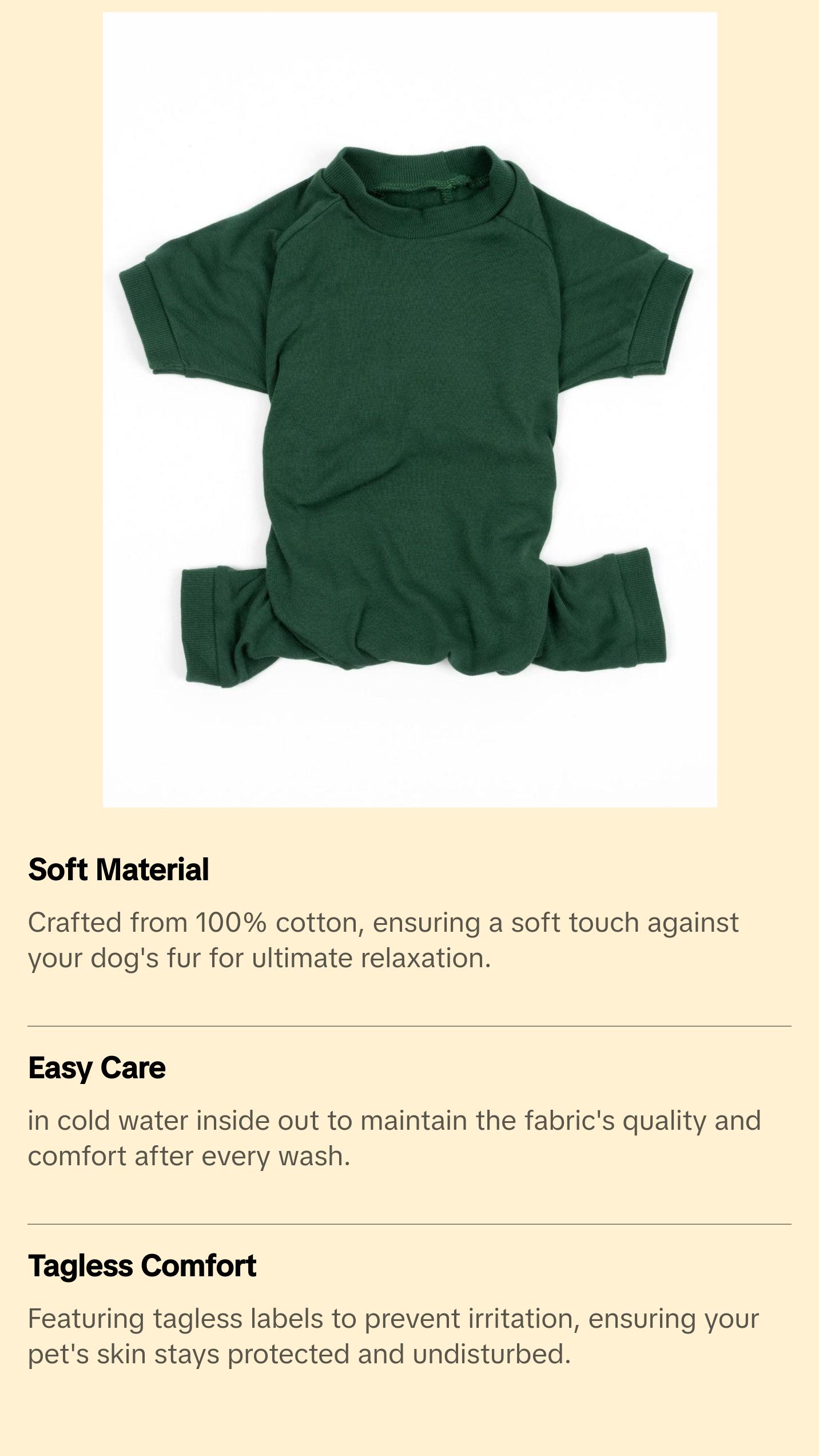 Dogs Solid Color Dark Green Pajamas