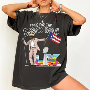 UOSO Graphic Tee BBunny SB LX T Shirt Bad Bunnie 2026 Tee, Benito Bowl Tee, Halftime Football 2026 Concert Crewneck, Latin Music Graphic T-Shirt, Bad Bunnie Merch, Super x Bowl 2026, Concert Sport Football Fashion Gift Fans Men Women e54