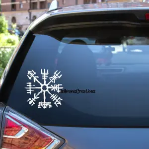 Viking Compass Vinyl Decal | Sticker, Nordic, Norse, Pagan, Wayfinder, Vegvisir