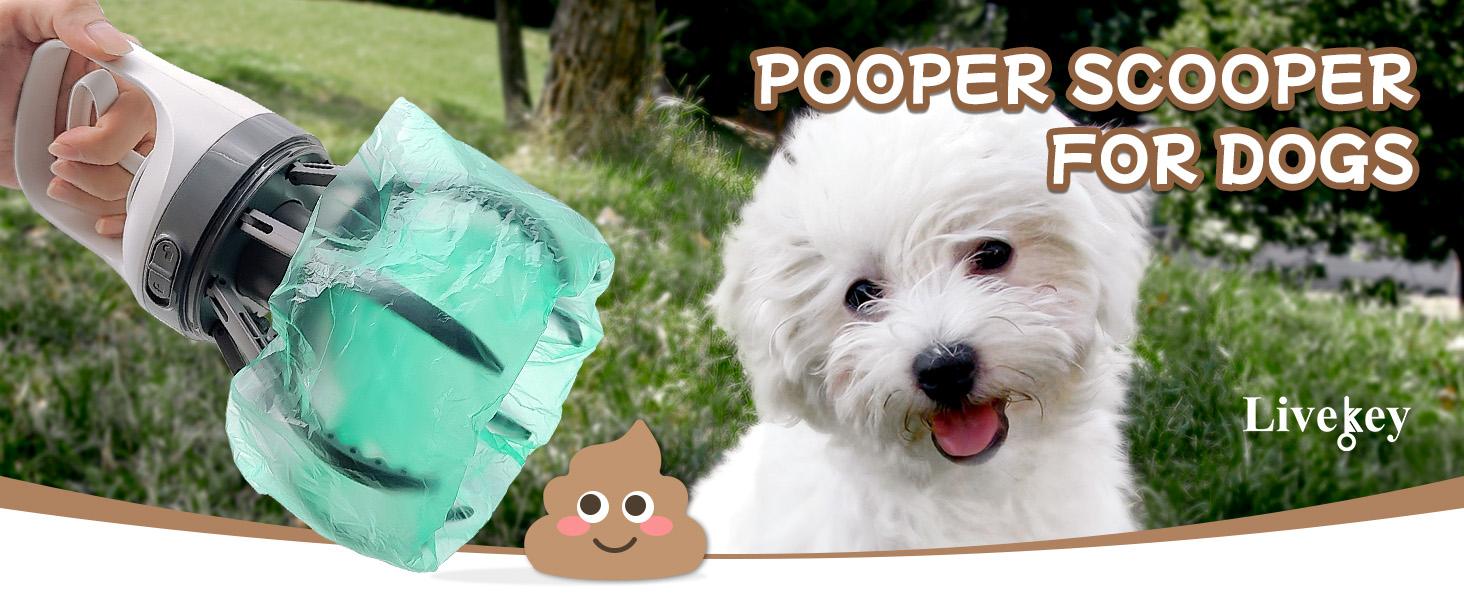 Portable Dog Pooper Scooper, 2-in-1 No Touch Handheld Claw with Bag Dispenser, Lightweight Waste Cleaner for Grass, Concrete Surfaces Outdoor