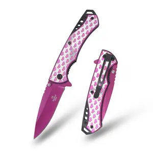 Hearts Design Spring Assist Knife | Ladies Design | Hearts Handle | Tactical EDC