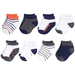 Yoga Sprout Socks, Orange Charcoal 8-Pack