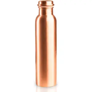Pure Copper Water Bottle – Handcrafted, Ayurvedic Health Benefits, Leak-Proof Design | Easy to carry for Sports, Fitness, Yoga, School (Plain Copper Water Bottle - 1000ml)