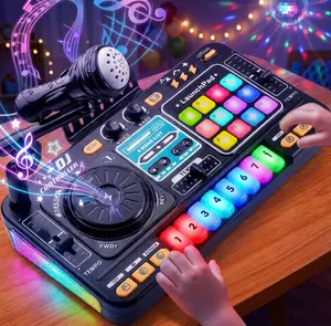 Multifunctional DJ Controller Toy,1Box Music Simulation Toy with Microphone &Piano Key, Educational Music Toy for Kids,Home Entertainment Toy for Kids
