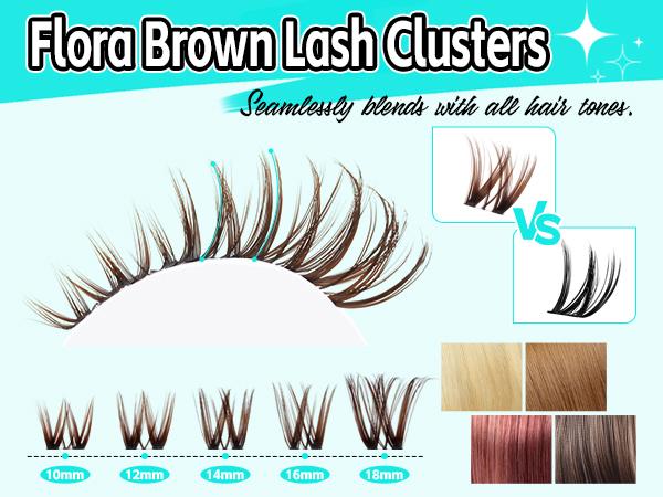 【NEW】AMZGIRL Flora Lash Cluters Kit 154Pcs Flaunt Eyelash Extension with Lash Bond and Seal,D Curl Fake Lashes Extensions Kit with Lash Remover & Lash Applicator Eyelashes Kit for Beginners(D-Mixed-10-18mm)