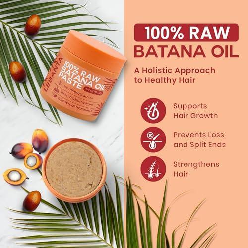 LEBANTA 100% Raw Batana Oil Paste, 4 FL OZ - Unrefined Hair Growth Treatment from Honduras, Deep Conditioning Scalp Nourisher
