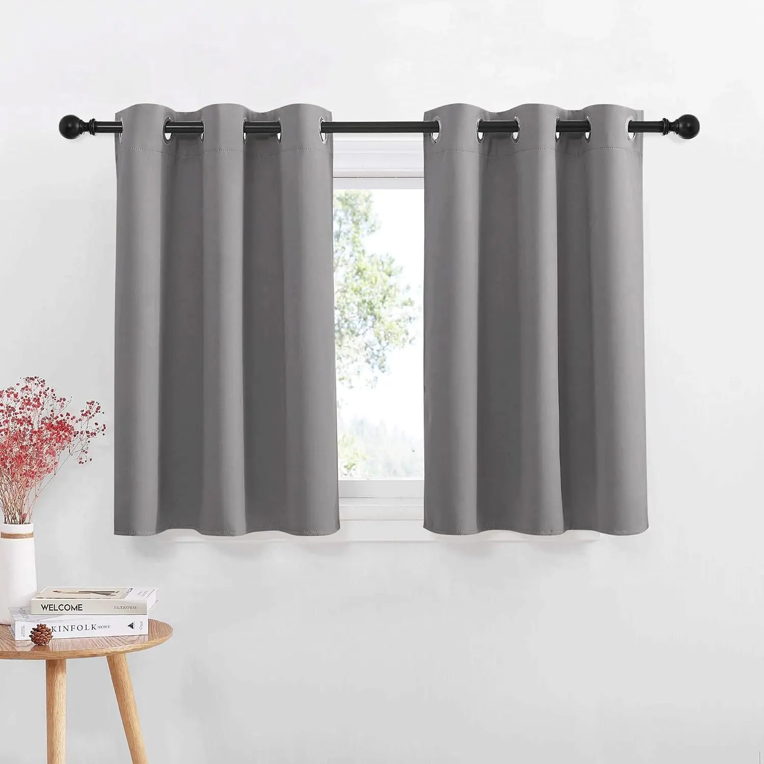 NICETOWN Grommet-Top Blackout Window Curtain Panels - Darkening Home Decorative Treatments for Small Windows, Bathroom, Bedroom, Blackout Bedroom Curtains, Home Decorative Curtain