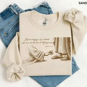 Christian Faith Sweatshirt , Inspirational Bible Verse sweatshirt, Religious Jesus Graphic  Matthew 9:20-21 Shirt, Faith Gift for Women