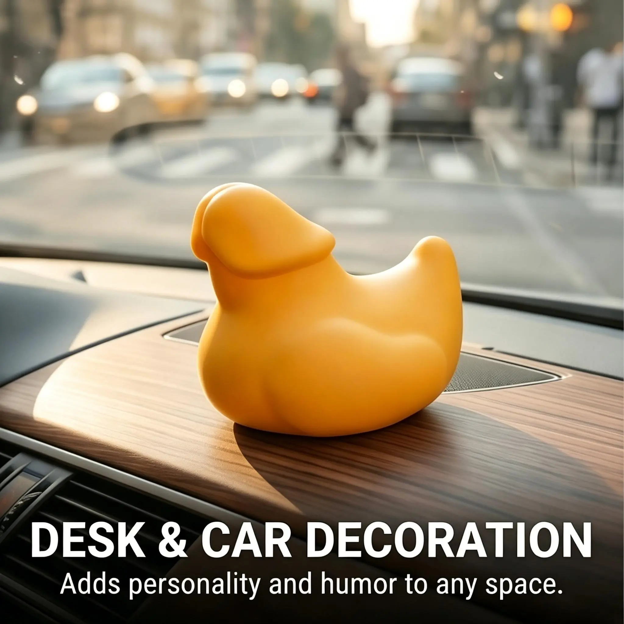 4 Pack Mini Squeaky Ducks, Funny Car Dashboard Decor, Cute Bath Duck Prank Toys for 4x4 Off-Road Fans, Office Desk & Summer Road Trip Accessories