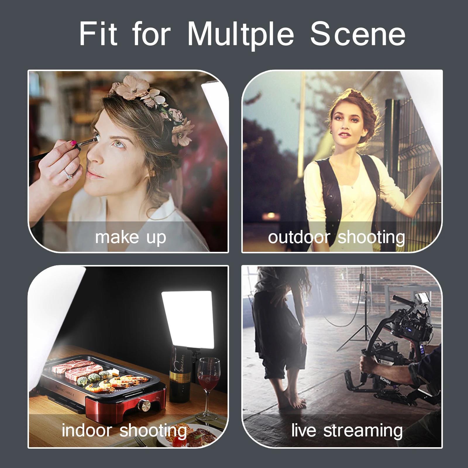 LED Video Light Kit With Adjustable 63" Tripod Stand - USB-Powered On-Camera Lighting For Content Creation/March Madness/Spring Break - Studio Glow Makeup Lighting - Ring Light Selfie Stick Fill Light SuperBowl / International Women's Day