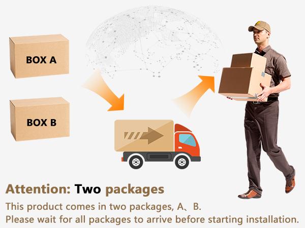 【Ships in 2 Boxes】AMERLIFE Farmhouse 98" Wall Unit TV Stand with Storage Cabinets for TVs up to 78", Large Entertainment Center with Bookshelves & Power Outlets, Wine Display Cabinet with Barn Door, Living Room