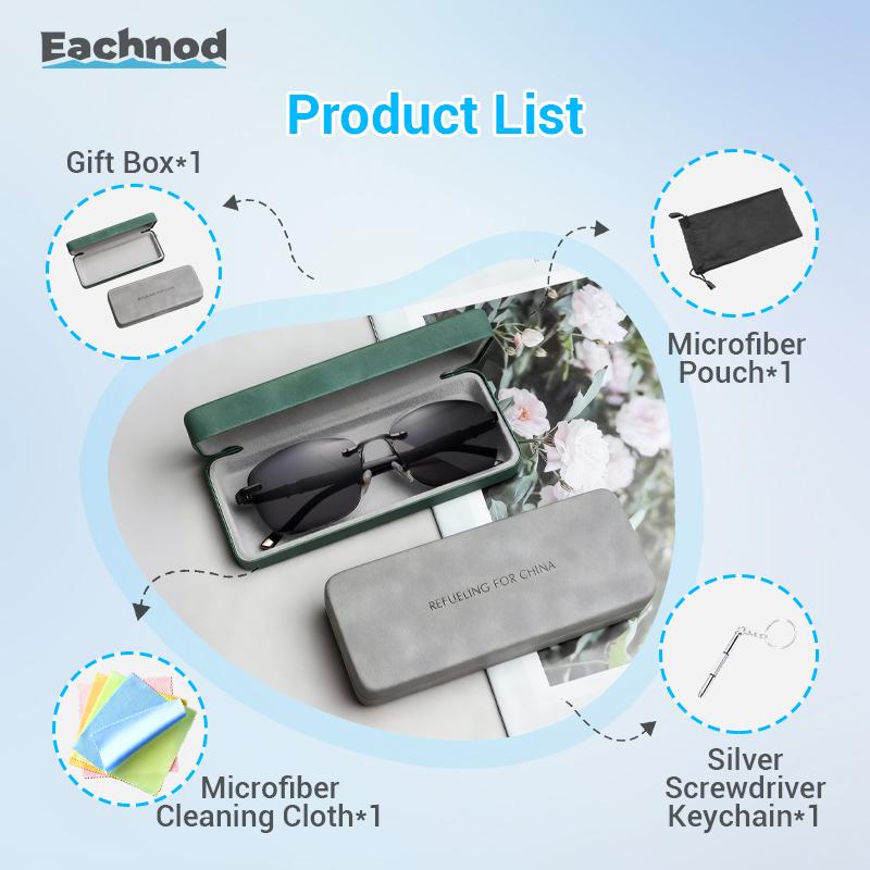 Eachnod HD Frameless Protective Sunglasses Anti-glare Lenses UV400 Protection Ultralight Design Aviator Style Classic Shades