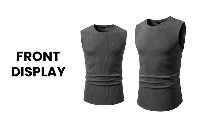JMIERR Men's Ribbed Tank Tops Knit Sleeveless Workout T Shirt Muscle Gym Fitness Tee