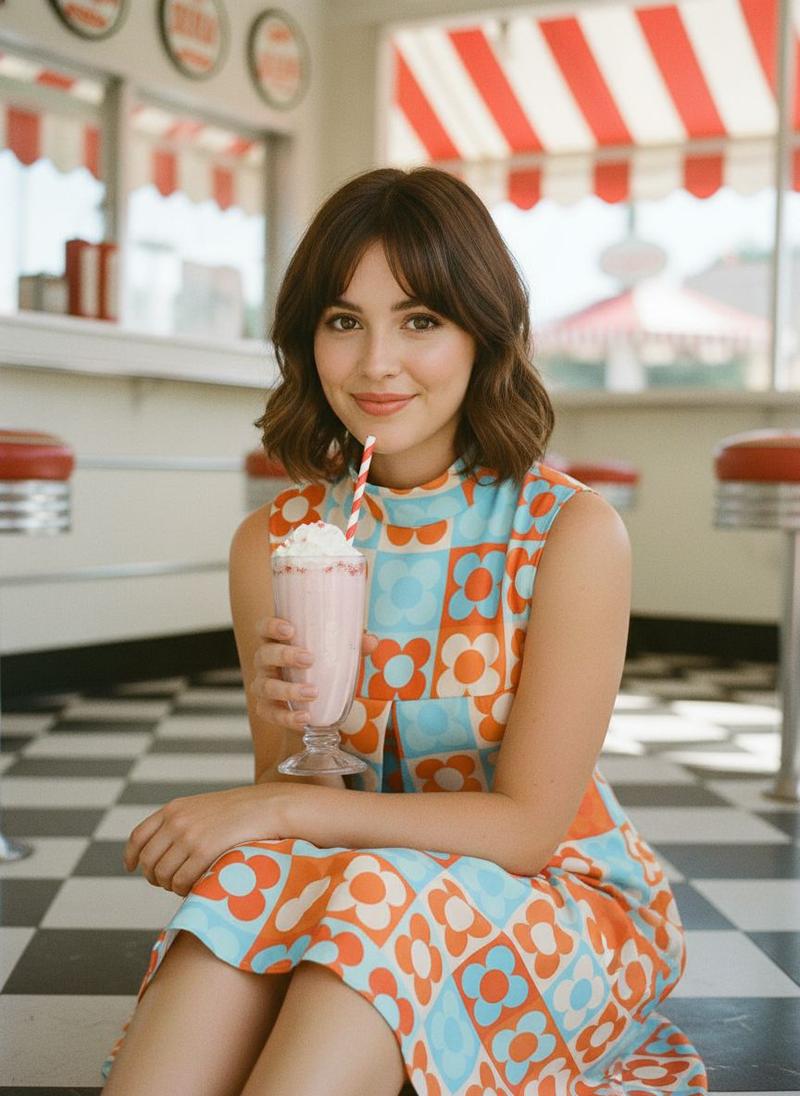 ORANGE & BLUE 1960S FLORAL STAND COLLAR DRESS Bohemian Summer Outfit Casual Everyday Wear