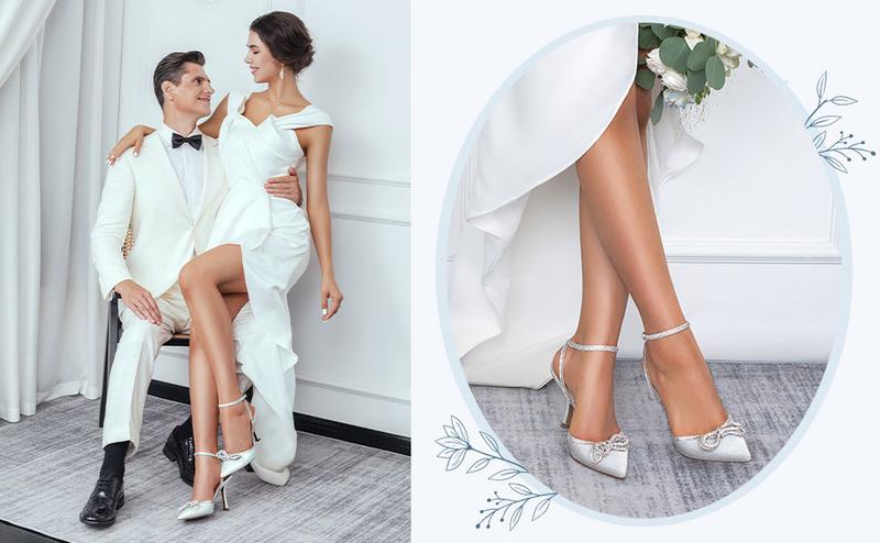 DREAM PAIRS Destiny Rhinestone Strapped Flare High-Heel Pumps for Women