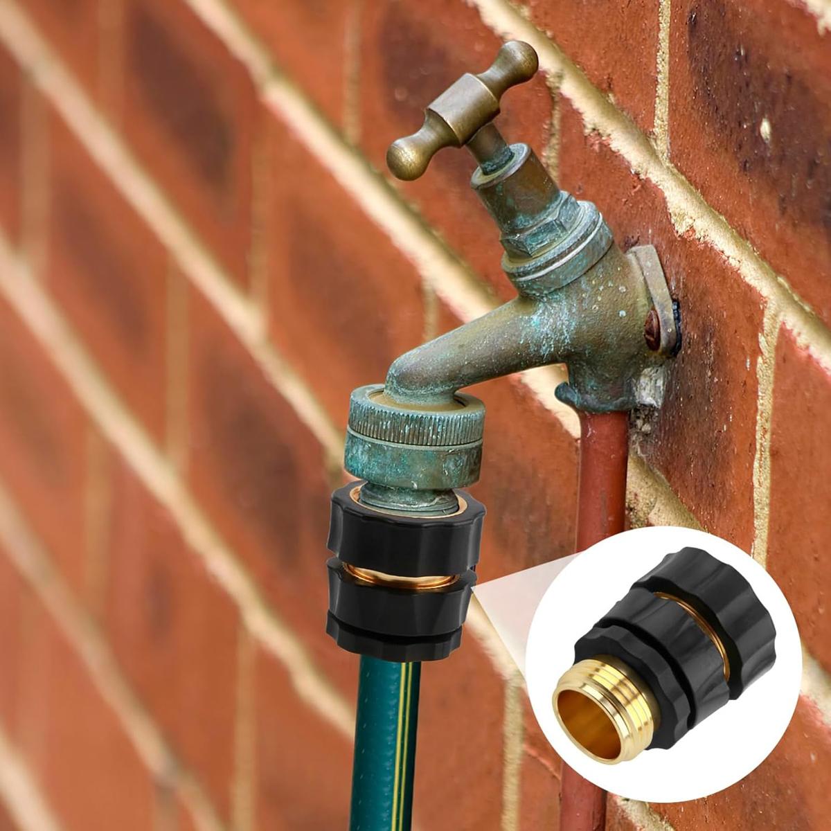 VAYWET Quick Connect Hose Fittings for Garden Hose Quick Connector with Gasket 6 Set / 4 sets , 3/4 Inch GHT Male and Female Attachment Quick Release No-Leak Water Water Hose Adapter With 6 Rubber Washers