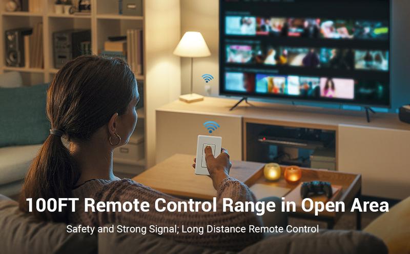 DEWENWILS Indoor Wireless Remote Control Wall Mounted Light Switch and Outlet--HRLS11C1