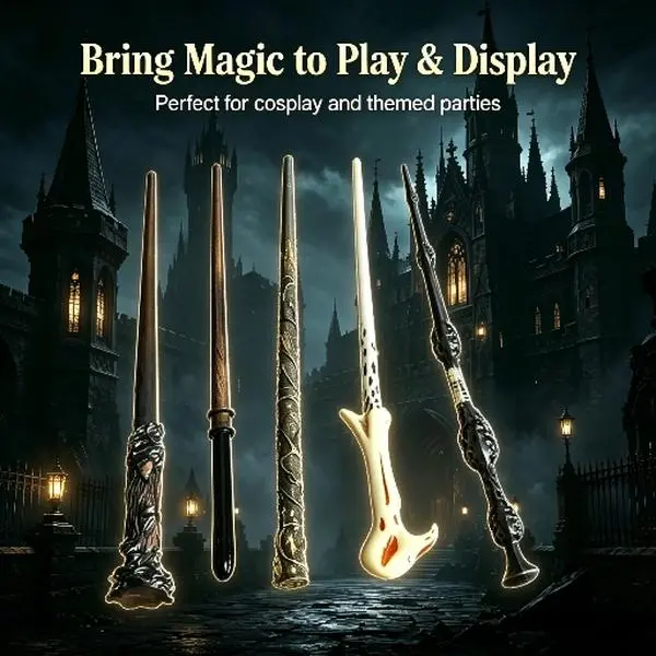 Large Bore Resin Magic Wand Toy - Fire Effect Wizardry Prop with High Playability, Ideal for Cosplay Gatherings, Perfect Gift for Kids & Magic Enthusiasts