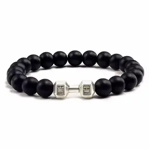 Live Lift Silver Dumbbell Reminder Bracelet - Gym Motivation