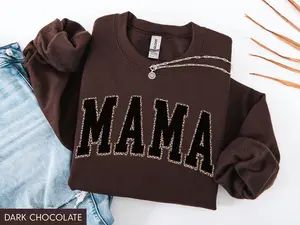 Leopard Mama Sweatshirt, Mama Sweater, Trendy Mom Shirt, Cute Mom Sweatshirt, Mothers Day Gift, Mom Crewneck, New Mom Gift