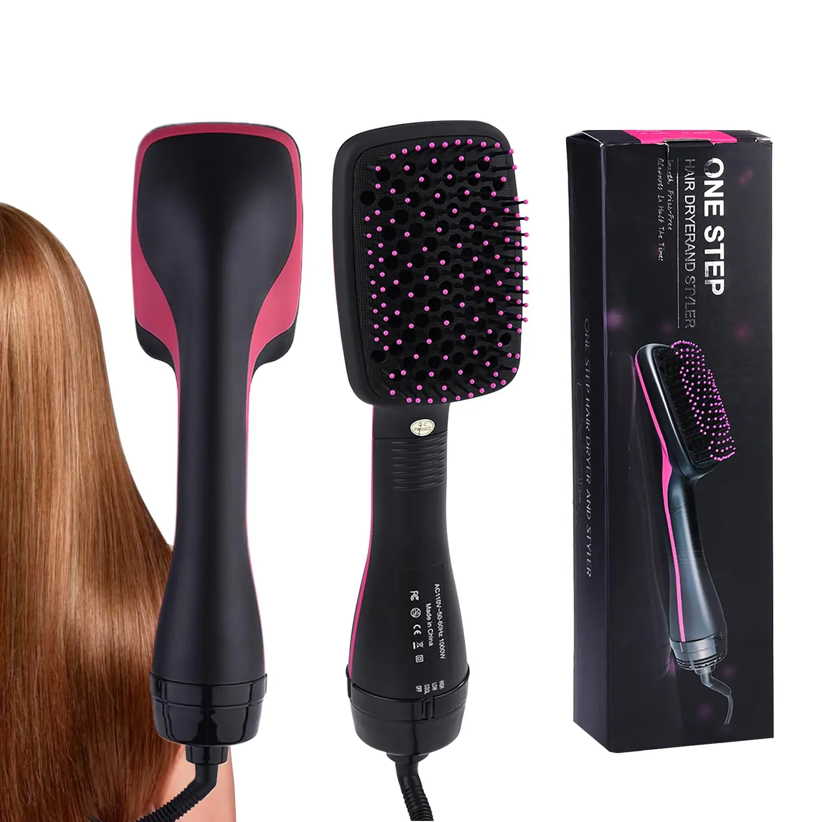 2 in 1 Hair Dryer Brush & Straightener Brush, Hair Dryer and Styler, Negative Ion Blow Dryer Brush, Hot Air Brush Detangles, Dries, Smooths, Reduce Frizz & Static,back to school,back to school haul