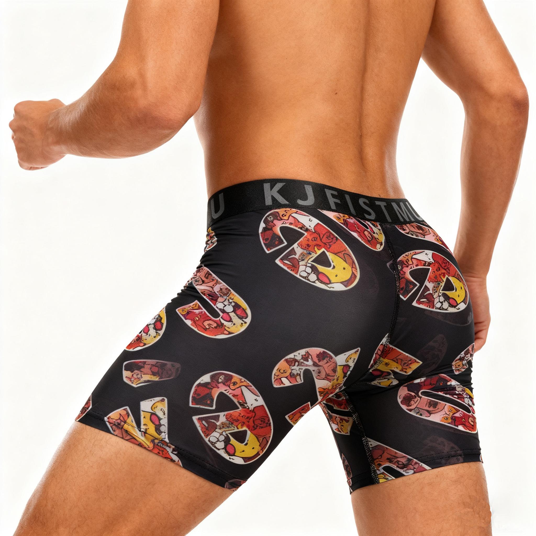 KJFISTMU Menswear 5-Pack Boxer Briefs Set Cool Breathable Moisture-Wicking Anti-Chafing Viscose Bamboo Fiber Ultra-Soft Elastic Year-Round Sports Casual Socks Gym